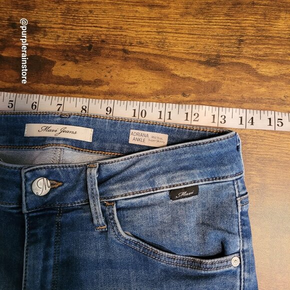 Mavi Jeans 27 Adriana Mid Rise Super Skinny Ankle Stretch Medium Light Wash - Picture 7 of 12